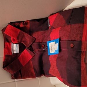 Columbia men's red flannel button up XL new with tags